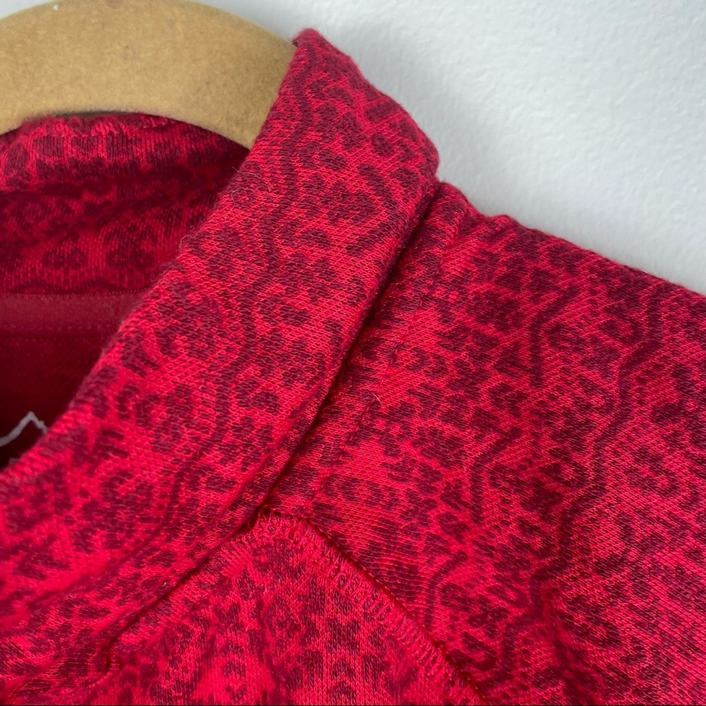 Eddie Bauer Red Aztec Quarter Zip Mock Neck Shirt Size XL - Picture 6 of 11
